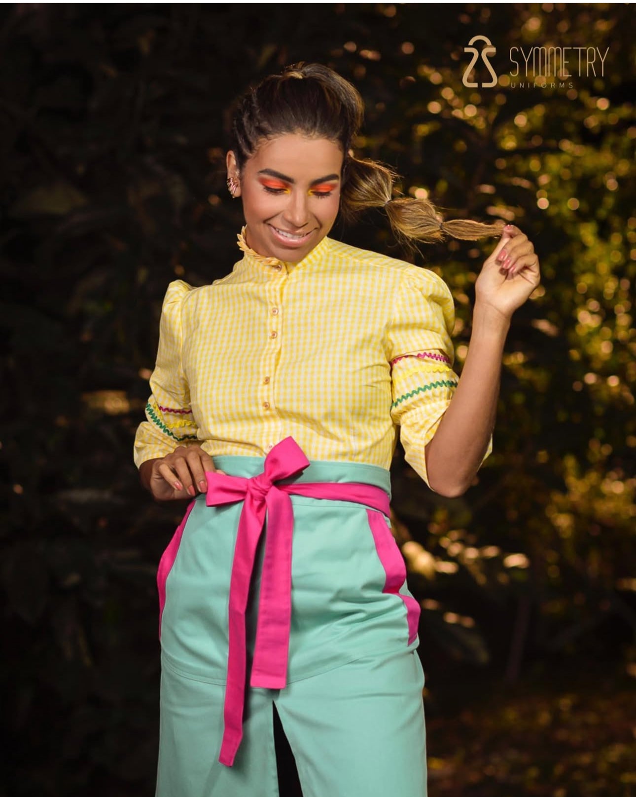 Apron Tiffany Green/Pink
